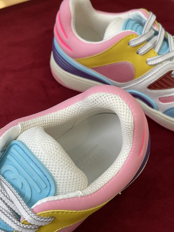 Gucci sneakers detailed view showing premium designer craftsmanship