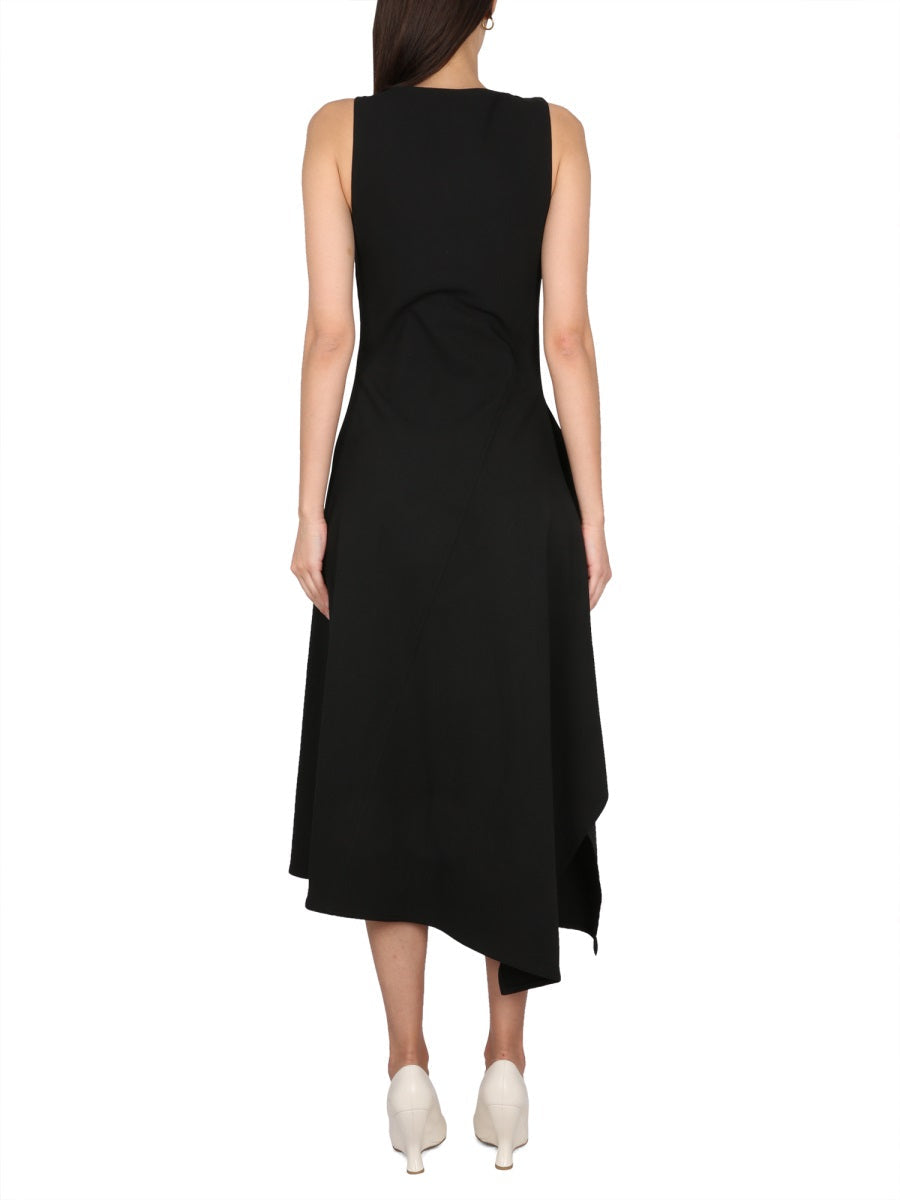 Bottega Veneta Dresses? Bottega Veneta Women Asymmetrical Midi Dress Elegant Designer Evening Dress