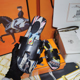 Hermes sandals Style 024 - front view, classic monogram styling