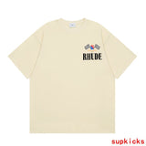Side profile of Rhude luxury clothing with relaxed-fit cut