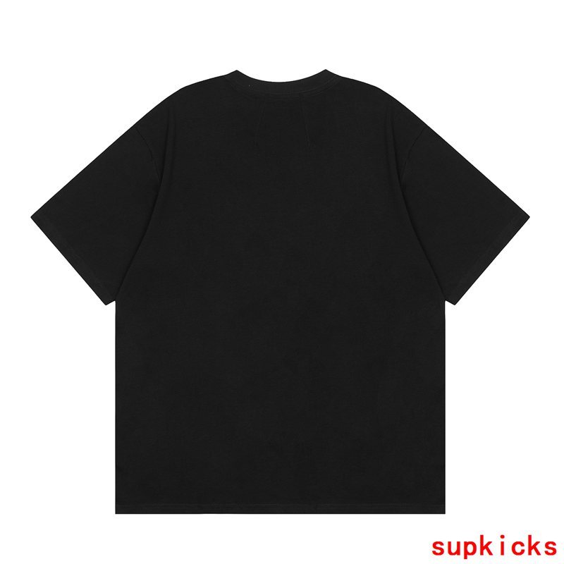 Flat lay presentation of Rhude luxury clothing with logo-detail design