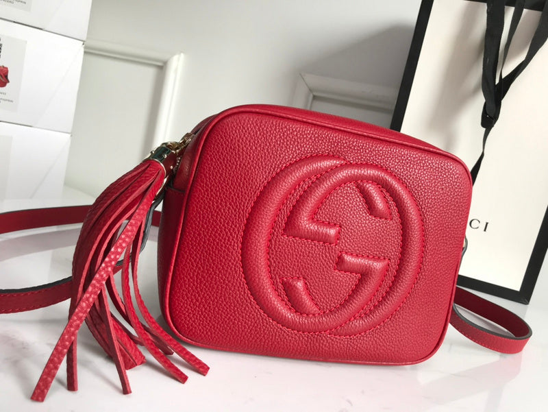 Front view of sleek modern women's handbag – women's luxury accessory