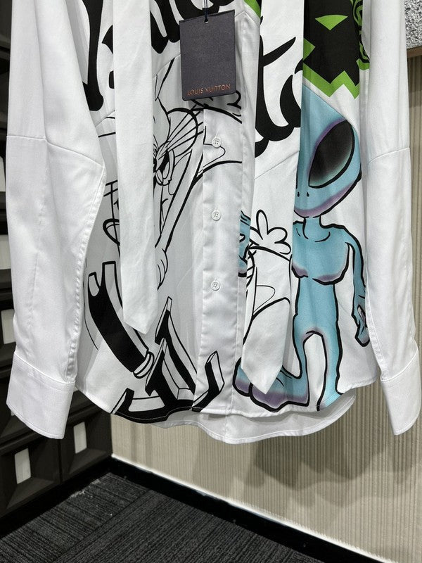 Back view of Louis Vuitton luxury clothing with streetwear-inspired cut