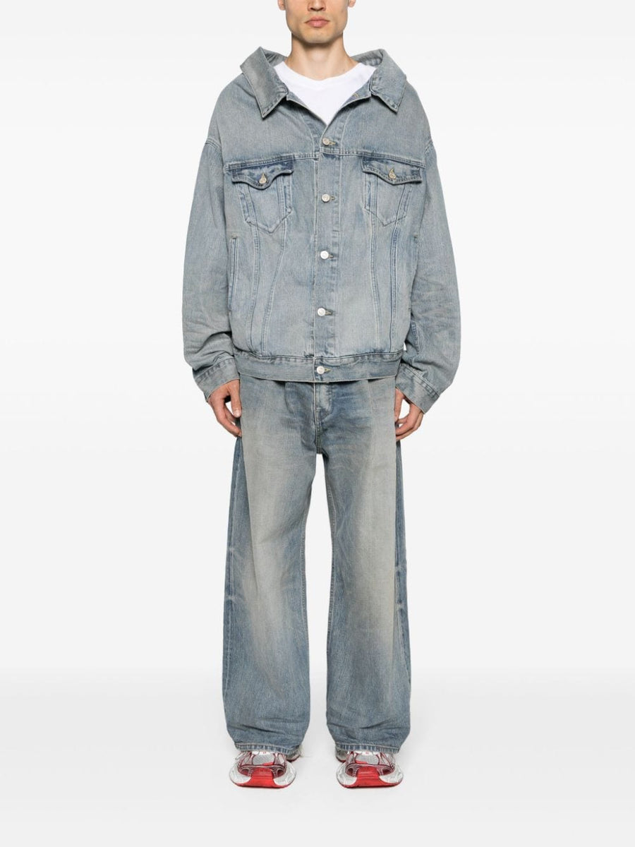 Balenciaga Jackets? BALENCIAGA Off Shoulder Denim Jacket Luxury Designer Outerwear Jacket