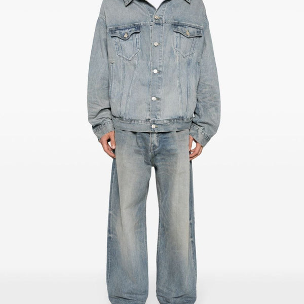 Balenciaga Jackets? BALENCIAGA Off Shoulder Denim Jacket Luxury Designer Outerwear Jacket