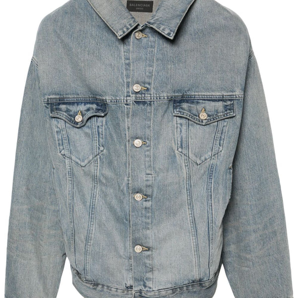 Balenciaga Jackets? BALENCIAGA Off Shoulder Denim Jacket Stylish Everyday Designer Outerwear