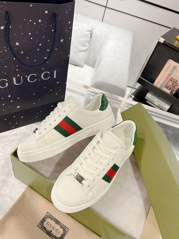 Gucci soft grey luxury sneakers view 6 bold athletic profile
