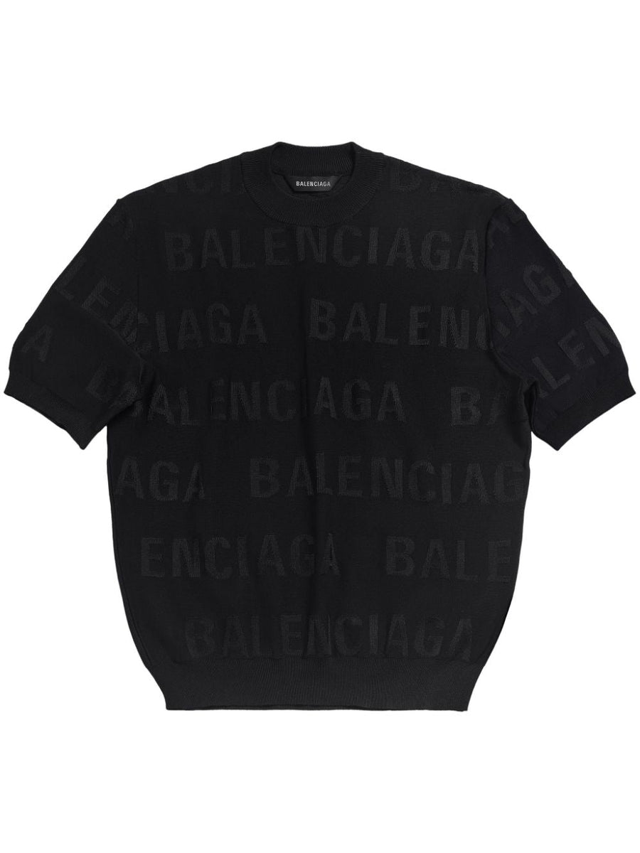 Balenciaga Tops? BALENCIAGA Allover Logo Top for Women - SS24 Premium Designer Casual Top