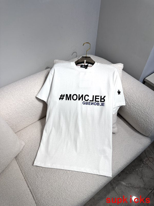 Back view of Moncler luxury clothing with signature branding