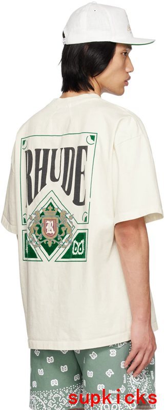 Full styled look of Rhude luxury clothing with relaxed-fit cut