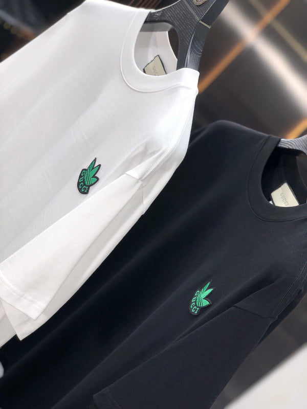 Front view of Gucci luxury clothing with streetwear-inspired cut