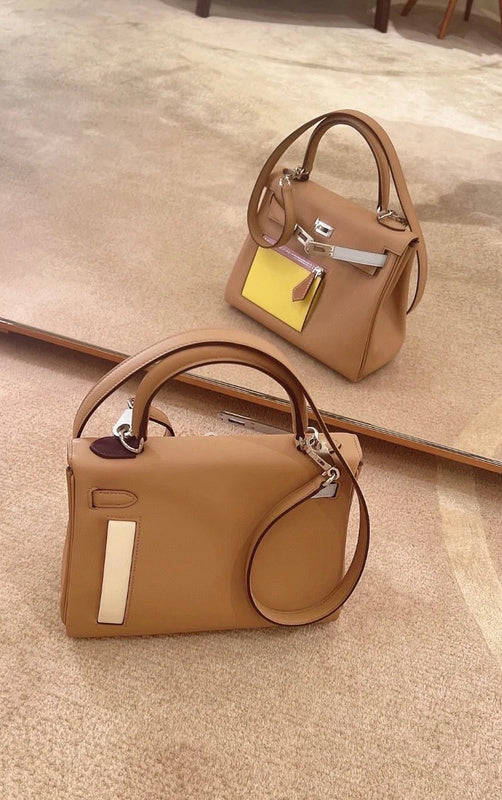 Side view of balanced structured handbag