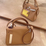 Side view of balanced structured handbag