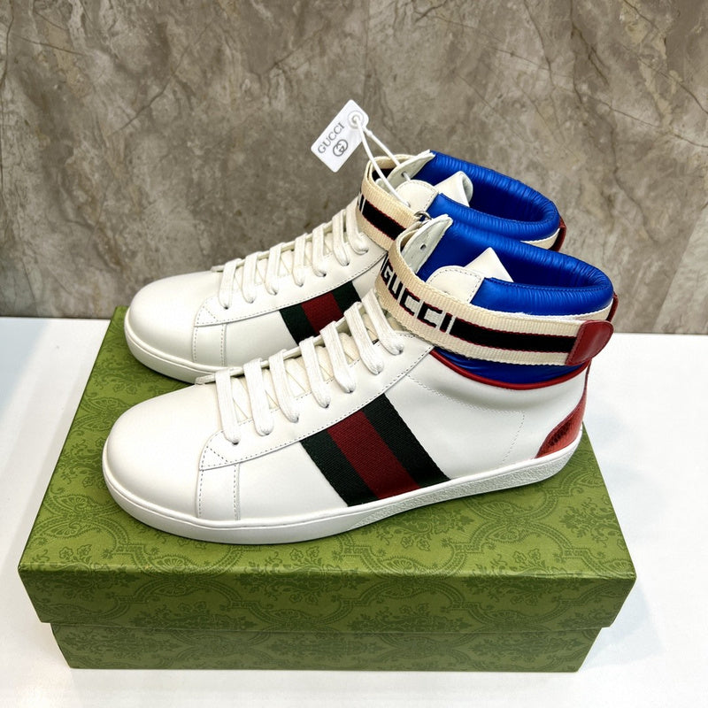 Gucci fresh white-and-black luxury sneakers view 8 signature lace-up style