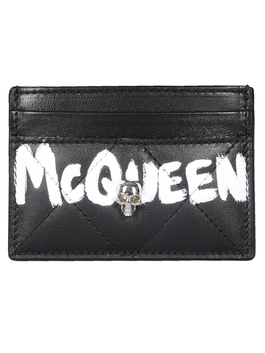 Alexander McQueen Wallets? Alexander Mcqueen Women Card Holder "Skull" Premium Leather Designer Wallet
