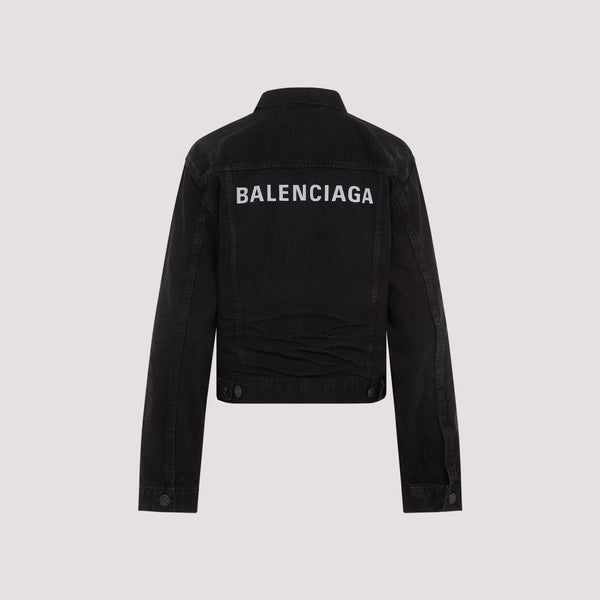 Balenciaga Jackets- BALENCIAGA Faded Mini Denim Jacket Stylish Everyday Designer Outerwear