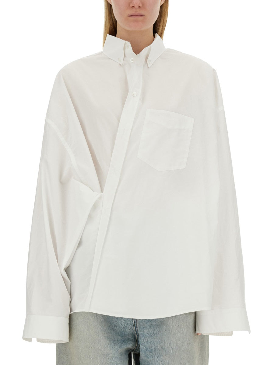 Balenciaga Tops? BALENCIAGA Wrap Shirt, Size S Elegant Everyday Designer Top