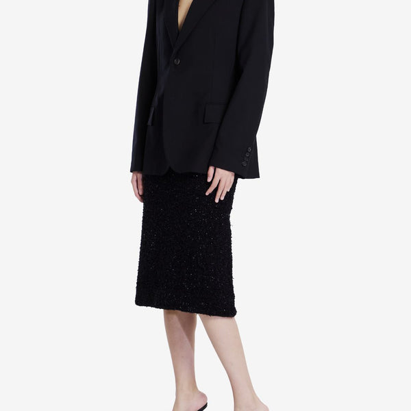 Balenciaga Jackets? BALENCIAGA Wool Jacket with Peaked Lapels for Women - Regular Fit Premium Casual Designer Jacket