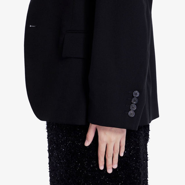 Balenciaga Jackets? BALENCIAGA Wool Jacket with Peaked Lapels for Women - Regular Fit Premium Casual Designer Jacket