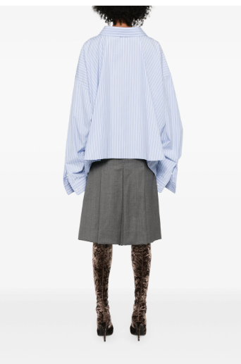 Balenciaga Tops? BALENCIAGA Striped Cotton Shirt for Women Elegant Everyday Designer Top