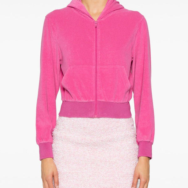 Balenciaga Hoodies? BALENCIAGA Mini Velvet Zipped Hoodie for Women Comfortable Luxury Streetwear Hoodie