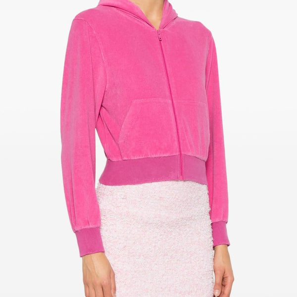 Balenciaga Hoodies? BALENCIAGA Mini Velvet Zipped Hoodie for Women Comfortable Luxury Streetwear Hoodie