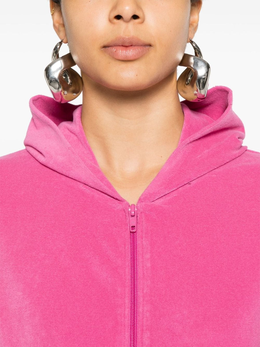 Balenciaga Hoodies? BALENCIAGA Mini Velvet Zipped Hoodie for Women Comfortable Luxury Streetwear Hoodie