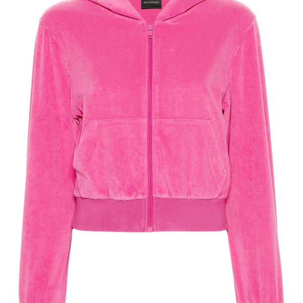 Balenciaga Hoodies? BALENCIAGA Mini Velvet Zipped Hoodie for Women Comfortable Luxury Streetwear Hoodie