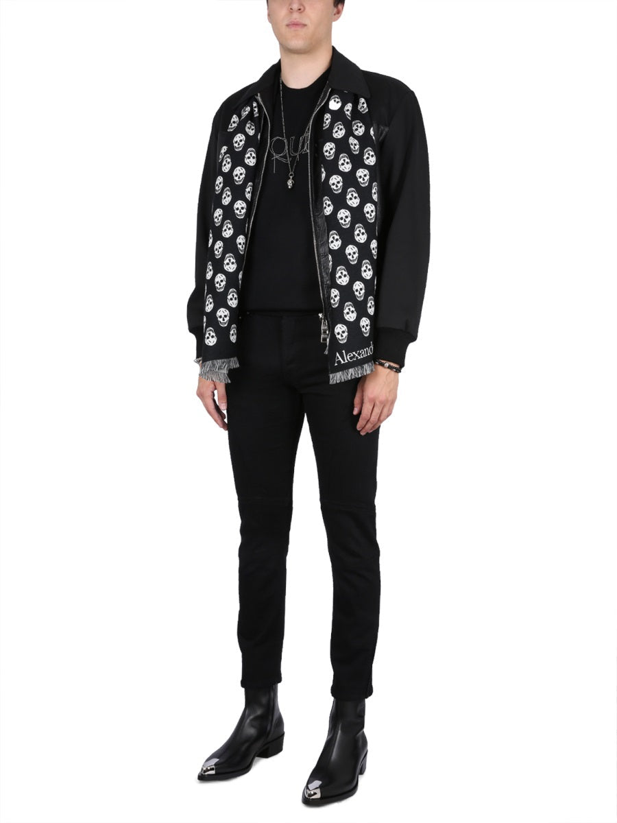 Alexander McQueen Jackets? Alexander Mcqueen Men Leather Bomber Jacket Luxury Designer Outerwear Jacket