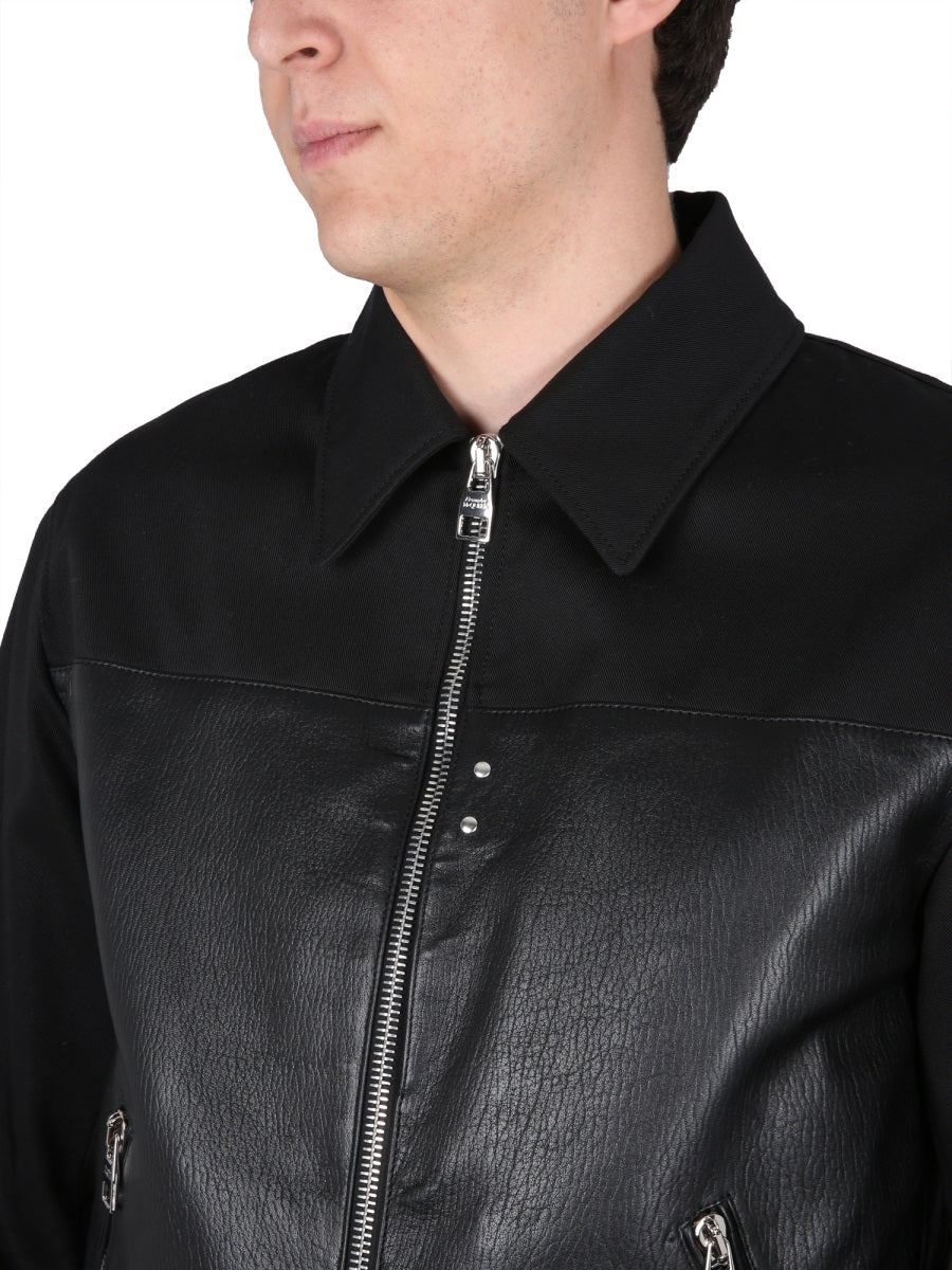 Alexander McQueen Jackets? Alexander Mcqueen Men Leather Bomber Jacket Luxury Designer Outerwear Jacket