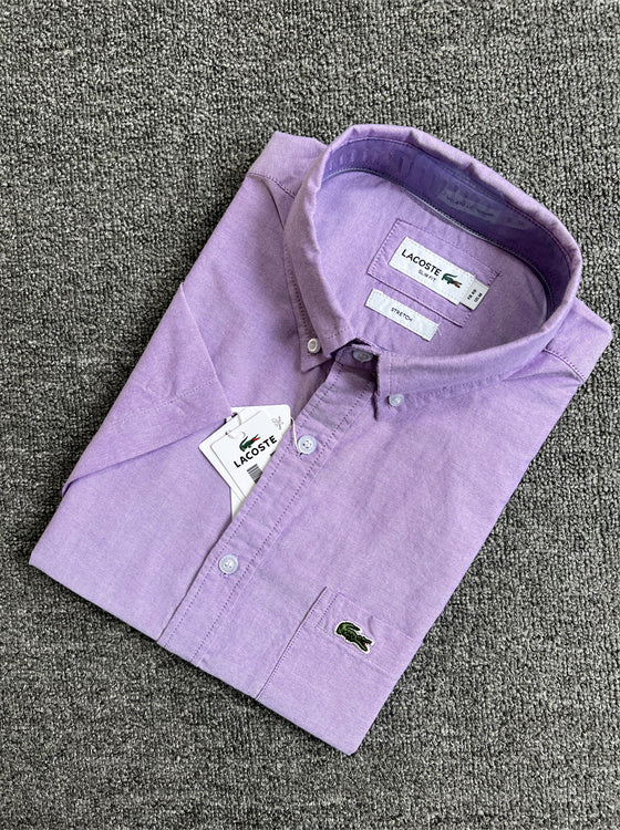 Full styled look of Lacoste luxury clothing with logo-detail design
