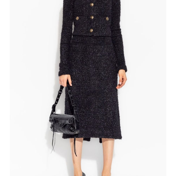 Balenciaga Skirts- BALENCIAGA Chic Tweed Midi Skirt for Women - SS25 Collection Chic Everyday Designer Skirt