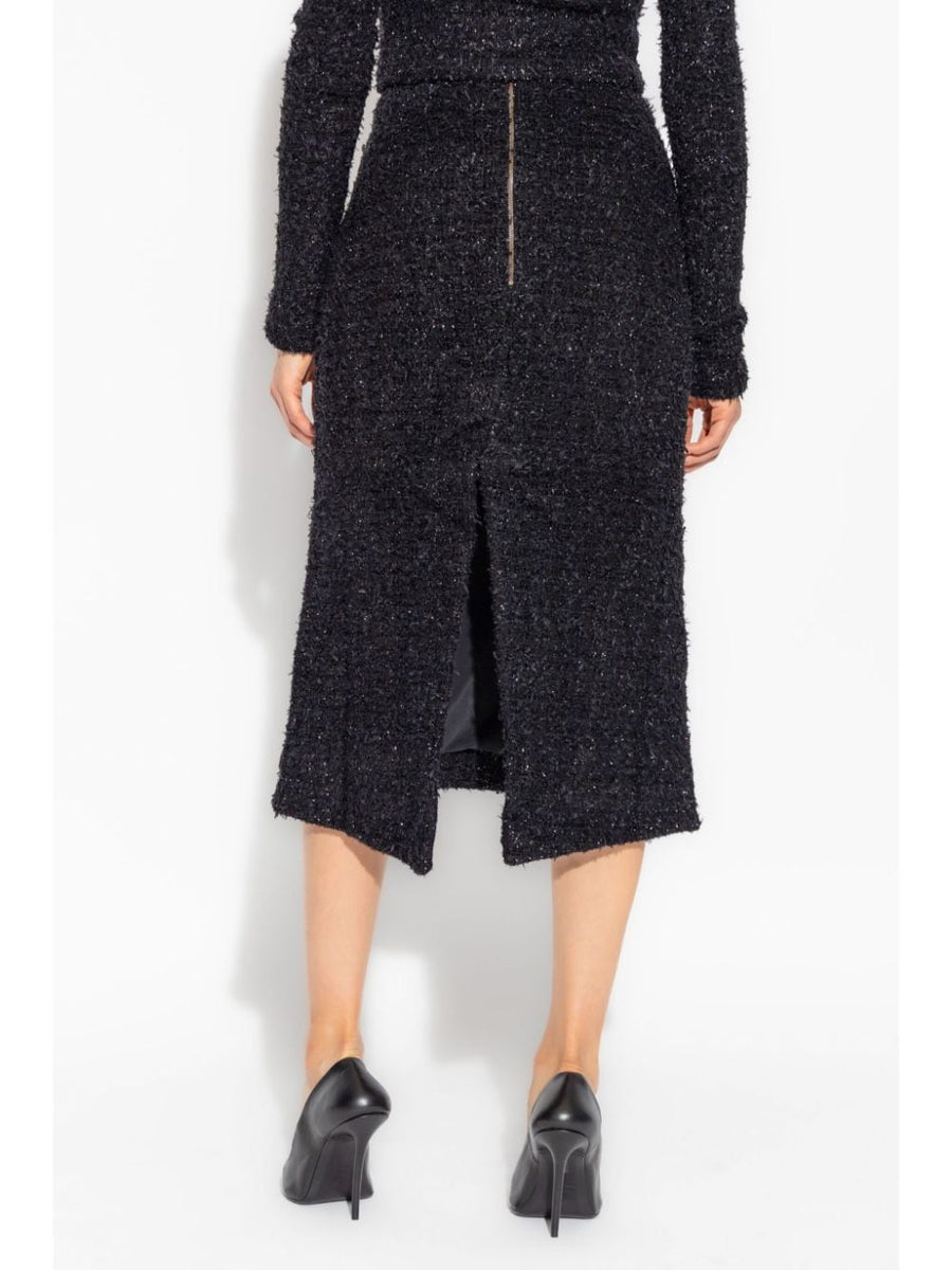 Balenciaga Skirts? BALENCIAGA Chic Tweed Midi Skirt for Women - SS25 Collection Chic Everyday Designer Skirt