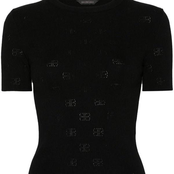 Balenciaga Sweaters? BALENCIAGA Open-Knit Wool Top for Women Luxury Designer Knit Sweater