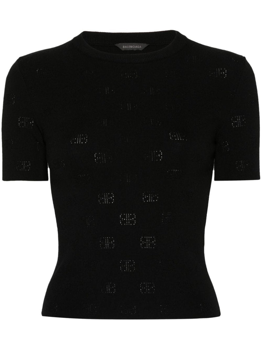 Balenciaga Sweaters? BALENCIAGA Open-Knit Wool Top for Women Luxury Designer Knit Sweater