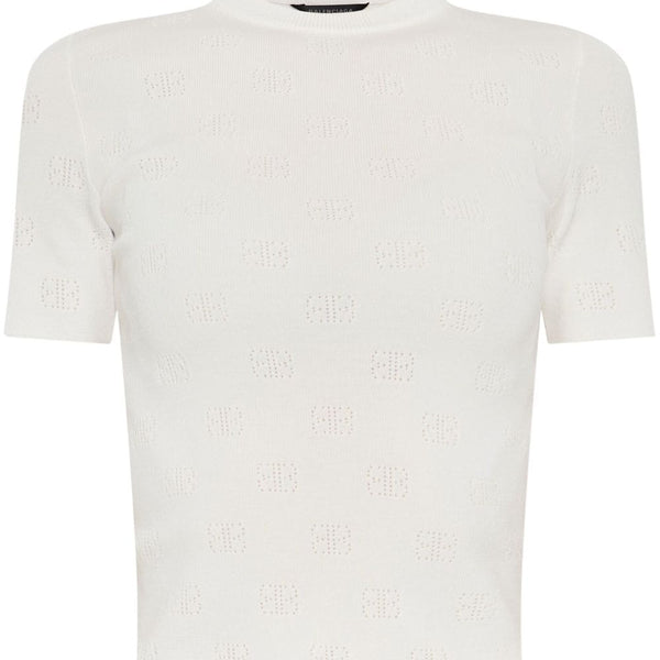 Balenciaga Sweaters? BALENCIAGA Open-Knit Wool Top for Women Luxury Designer Knit Sweater