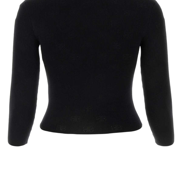 Balenciaga Sweaters? BALENCIAGA Wool Blend Cropped Sweater Premium Casual Designer Knitwear