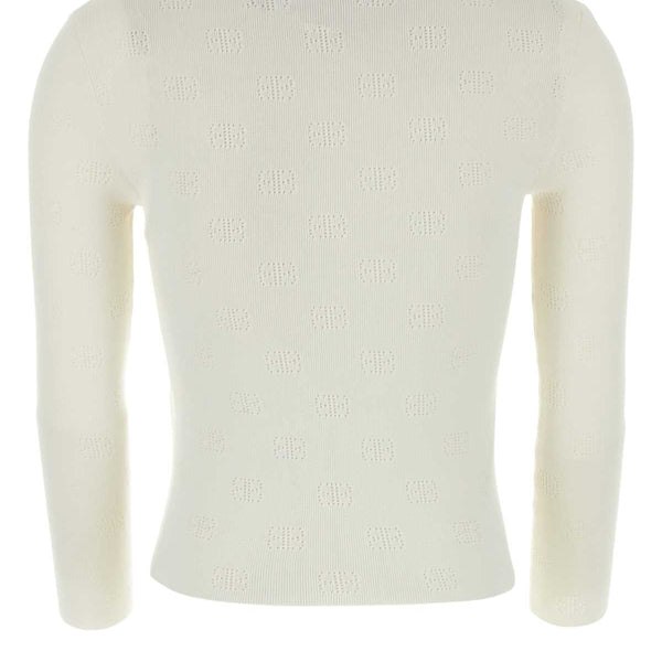Balenciaga Sweaters? BALENCIAGA Women's Cropped Mini Wool Blend Sweater Premium Casual Designer Knitwear