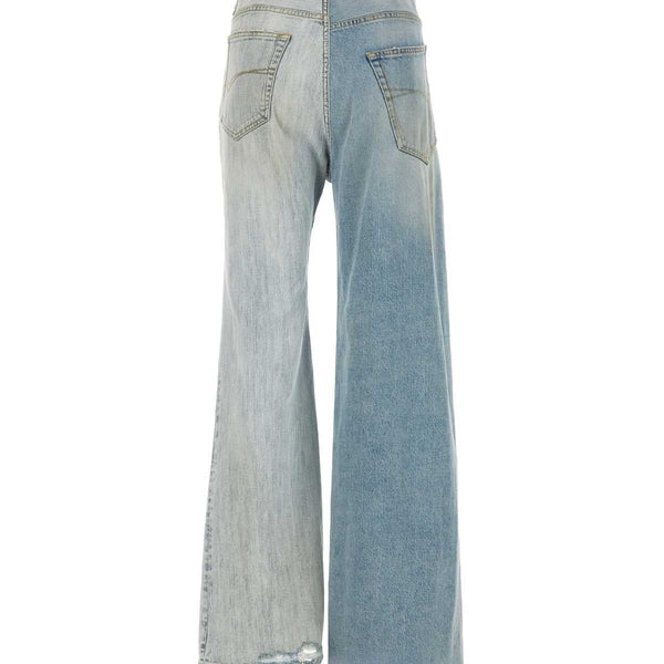 Balenciaga Jeans? BALENCIAGA Two-Tone Denim Fifty-Fifty Jeans for Women Classic Everyday Designer Jeans