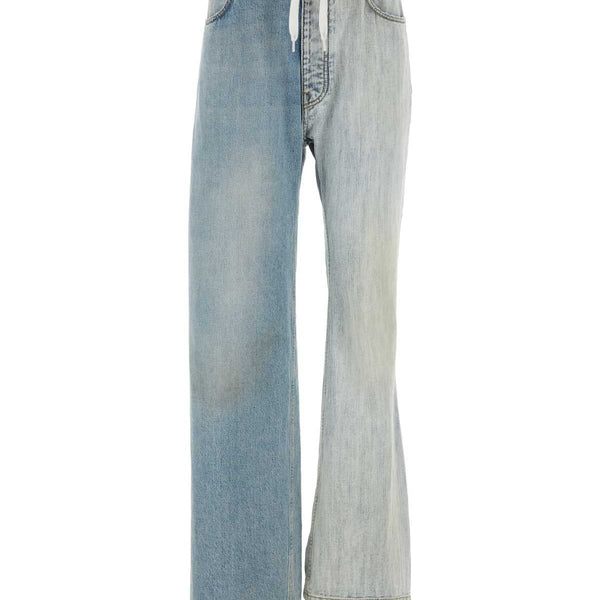 Balenciaga Jeans? BALENCIAGA Two-Tone Denim Fifty-Fifty Jeans for Women Classic Everyday Designer Jeans