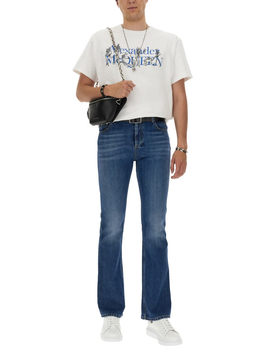 Alexander McQueen T-Shirts? Alexander Mcqueen Men T-Shirt With Logo Premium Designer Cotton T-Shirt