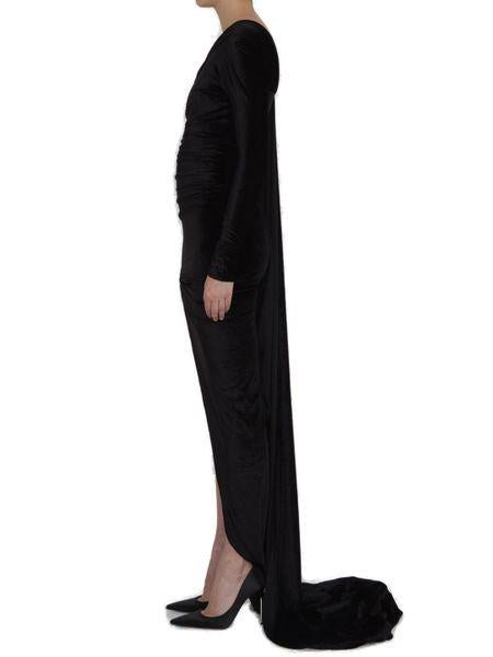 Balenciaga Dresses? BALENCIAGA Asymmetrical Velvet Maxi Gown Size 36 Elegant Designer Evening Dress