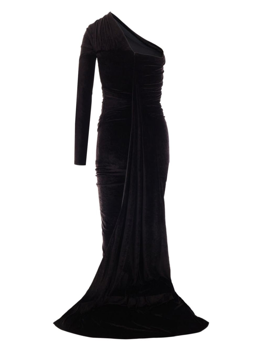 Balenciaga Dresses? BALENCIAGA Velvet Long Dress for Women - SS25 Luxury Party Occasion Dress