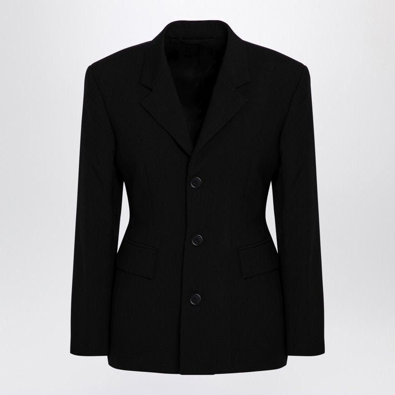 Balenciaga Jackets? BALENCIAGA Hourglass Jacket in Wool - Fitted Cut for Women Stylish Everyday Designer Outerwear