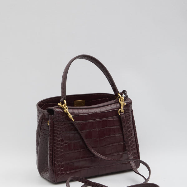 Balenciaga Bags? BALENCIAGA Mini Handbag with Crocodile Embossing - FW25 Luxury Designer Leather Handbag
