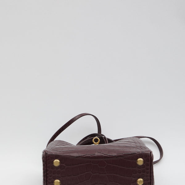 Balenciaga Bags? BALENCIAGA Mini Handbag with Crocodile Embossing - FW25 Luxury Designer Leather Handbag