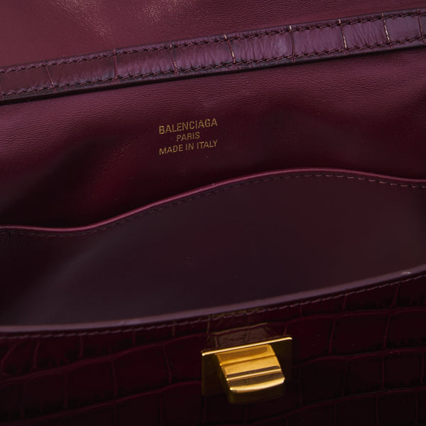 Balenciaga Bags? BALENCIAGA Mini Handbag with Crocodile Embossing - FW25 Luxury Designer Leather Handbag