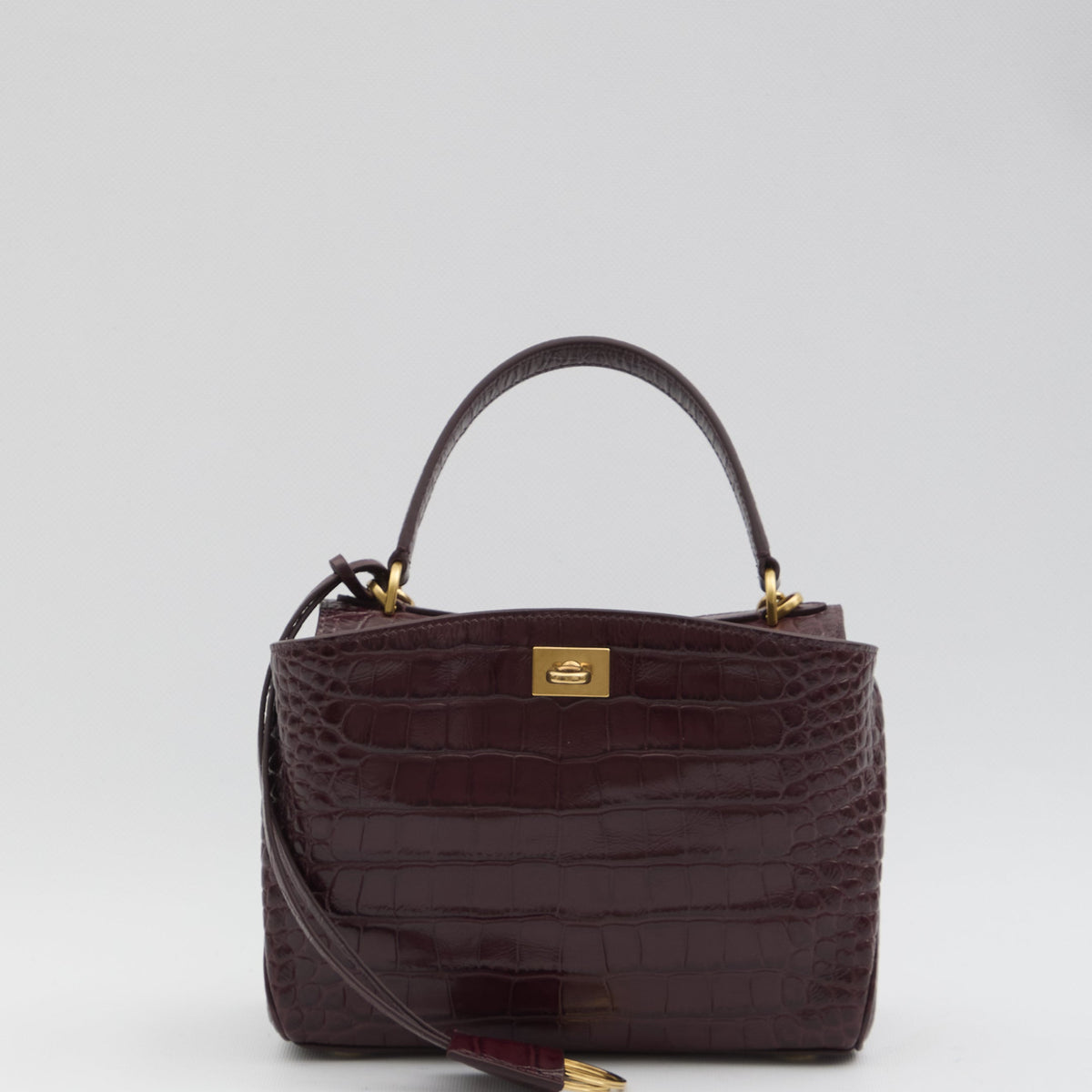Balenciaga Bags? BALENCIAGA Mini Handbag with Crocodile Embossing - FW25 Luxury Designer Leather Handbag