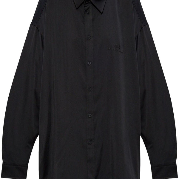 Balenciaga Tops? BALENCIAGA Embroidered Logo Shirt for Women Premium Designer Casual Top