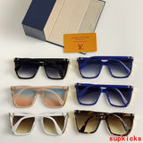 Close-up detail view of Louis Vuitton unisex sunglasses